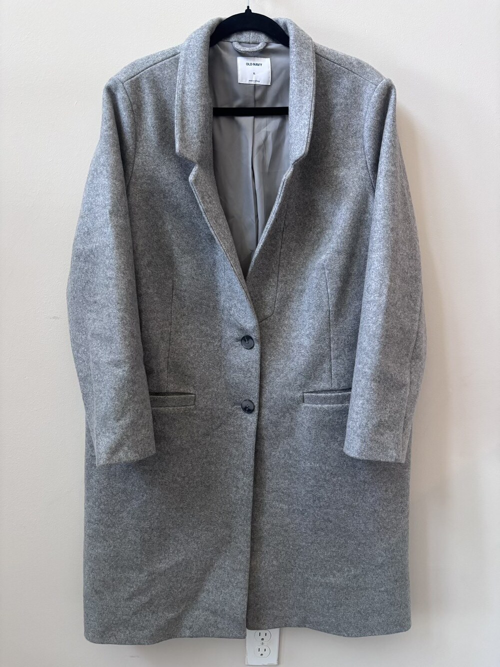 Old Navy Gray Wool Blend Single Button Coat Size XL